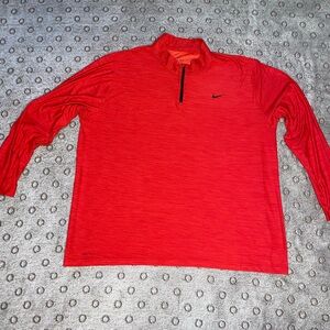 MENS NIKE DRI FIT LONG SLEEVE RED STRIPED 1/4 ZIP PULLOVER SIZE 4XLT